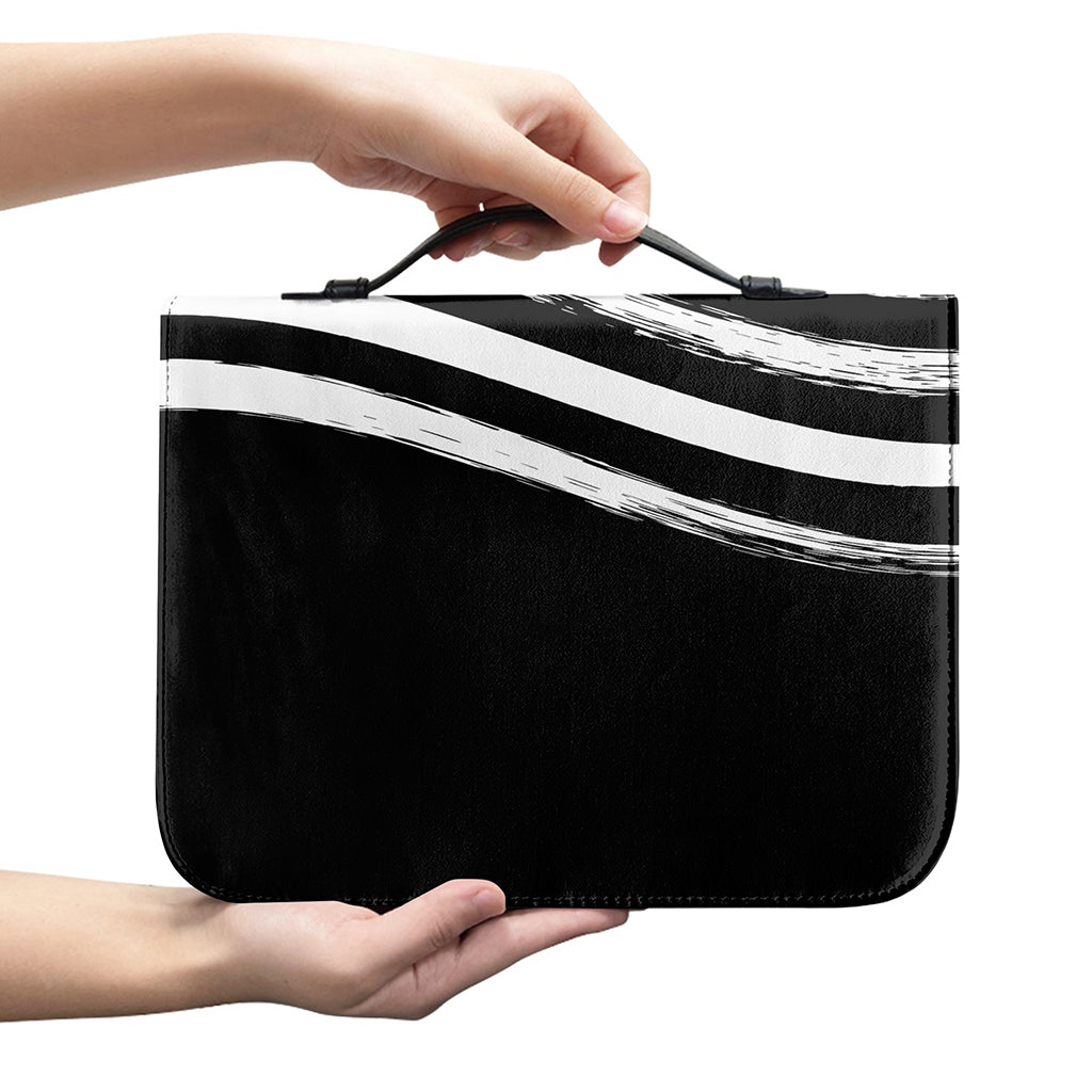 Black And White American Flag Print Leather Bible Cover
