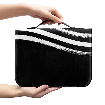 Black And White American Flag Print Leather Bible Cover
