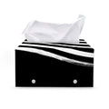 Black And White American Flag Print Leather Tissue Box Cover