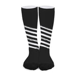Black And White American Flag Print Long Socks