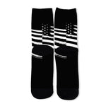 Black And White American Flag Print Long Socks