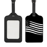Black And White American Flag Print Luggage Tag