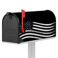 Black And White American Flag Print Mailbox Cover