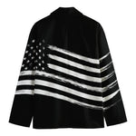 Black And White American Flag Print Men's Blazer