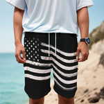 Black And White American Flag Print Men's Cargo Shorts