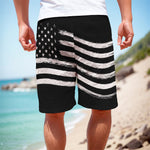 Black And White American Flag Print Men's Cargo Shorts