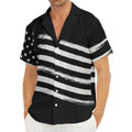 Black And White American Flag Print Men's Deep V-Neck Shirt