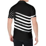 Black And White American Flag Print Men's Shirt