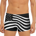 Black And White American Flag Print Men's Short Boxer Briefs