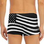 Black And White American Flag Print Men's Short Boxer Briefs