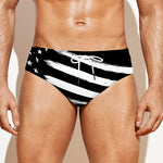 Black And White American Flag Print Men's Swim Briefs