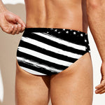 Black And White American Flag Print Men's Swim Briefs