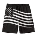 Black And White American Flag Print Men's Swim Trunks