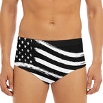 Black And White American Flag Print Men's Triangle Swim Briefs