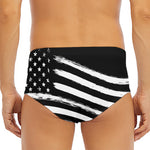 Black And White American Flag Print Men's Triangle Swim Briefs