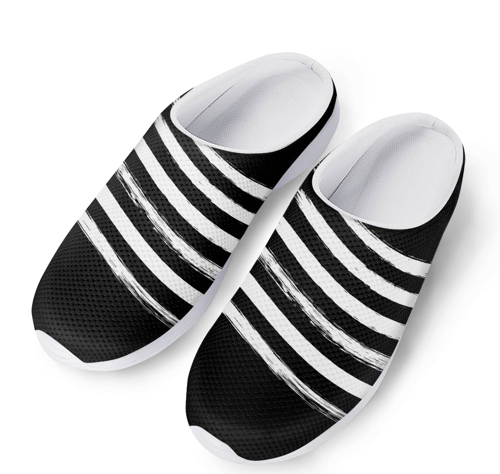 Black And White American Flag Print Mesh Casual Shoes