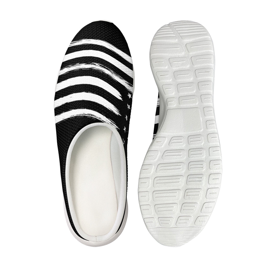Black And White American Flag Print Mesh Casual Shoes