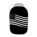 Black And White American Flag Print Mesh Laundry Hamper