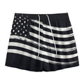 Black And White American Flag Print Mesh Shorts