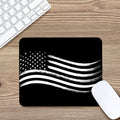 Black And White American Flag Print Mouse Pad