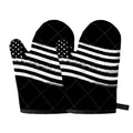 Black And White American Flag Print Oven Mitts