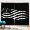 Black And White American Flag Print Pencil Pleat Curtains