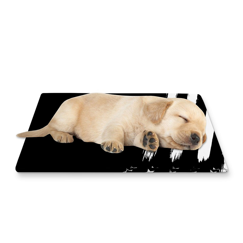 Black And White American Flag Print Pet Cooling Mat Cover