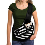 Black And White American Flag Print Pet Sling Carrier