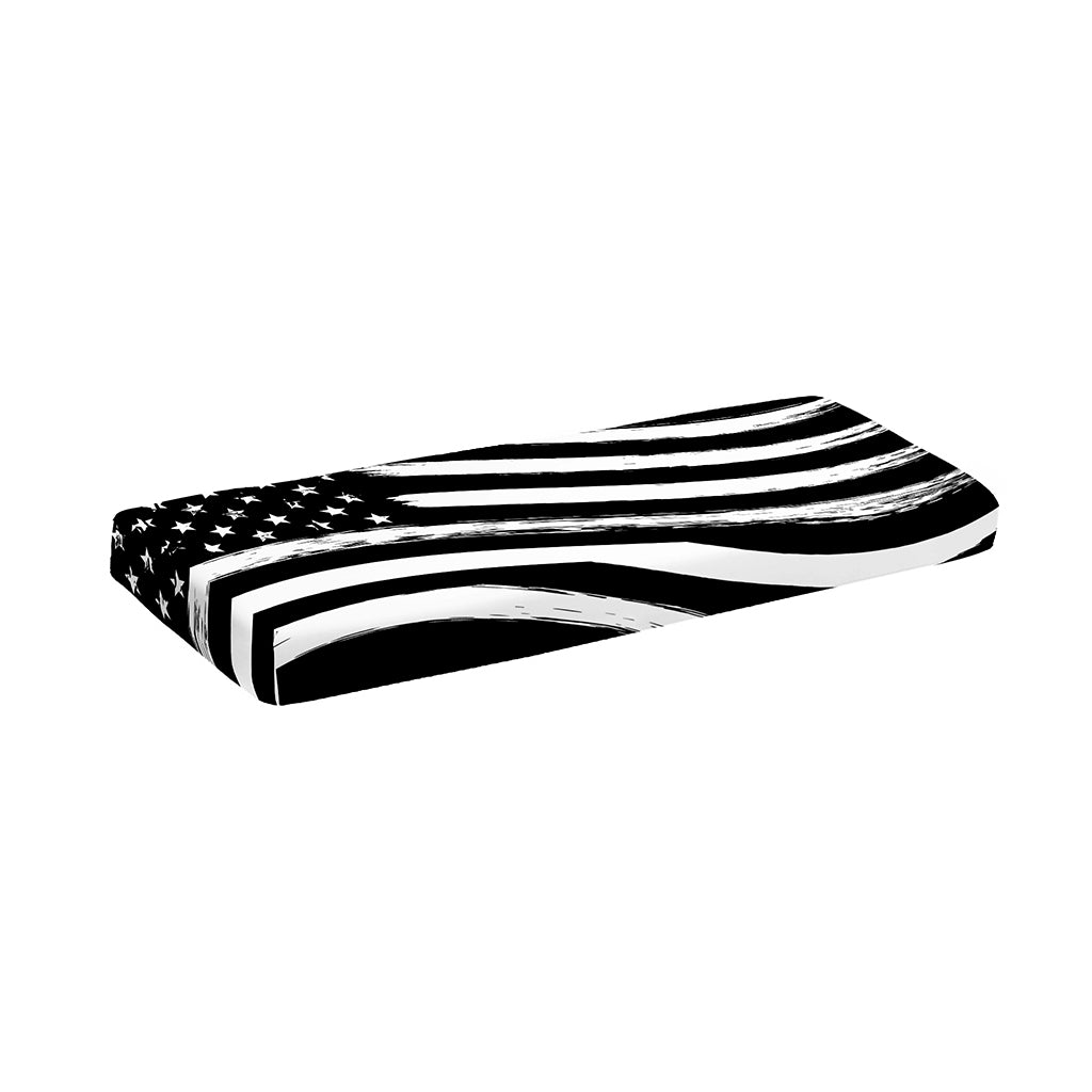 Black And White American Flag Print Piano Keyboard Cover