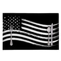 Black And White American Flag Print Placemat
