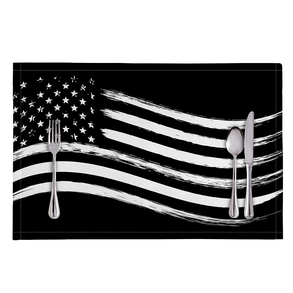 Black And White American Flag Print Placemat