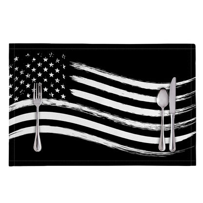 Black And White American Flag Print Placemat