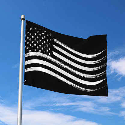 Black And White American Flag Print Polyester Flag