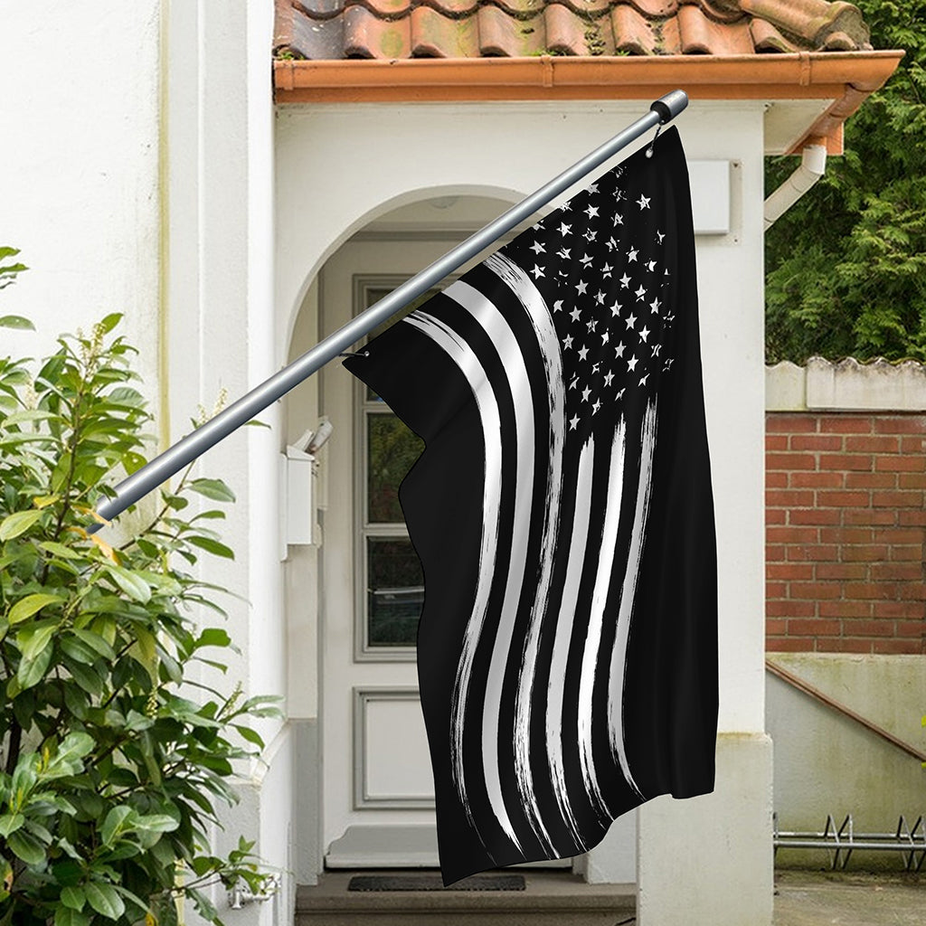 Black And White American Flag Print Polyester Flag