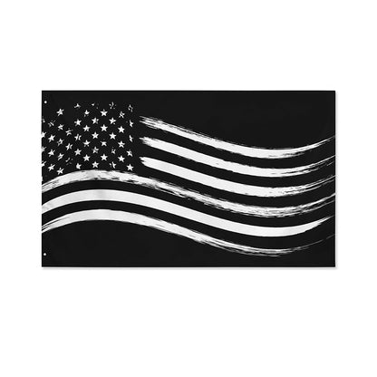 Black And White American Flag Print Polyester Flag
