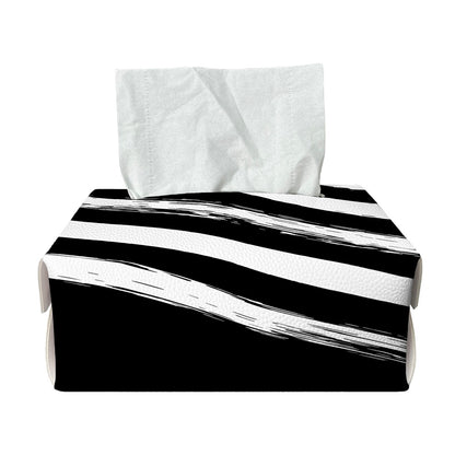 Black And White American Flag Print Rectangle Tissue Box Cover
