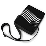 Black And White American Flag Print Rectangular Crossbody Bag