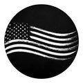 Black And White American Flag Print Round Blanket