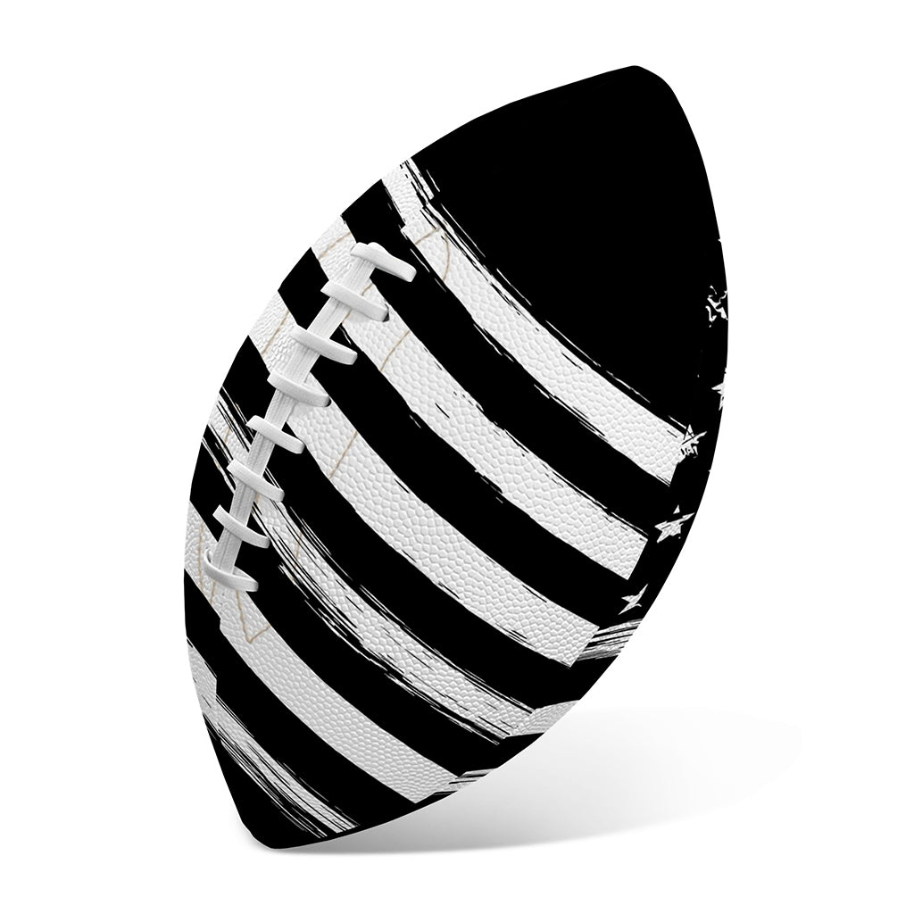 Black And White American Flag Print Rugby Ball