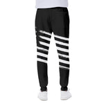 Black And White American Flag Print Scuba Joggers