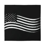 Black And White American Flag Print Silk Bandana