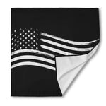 Black And White American Flag Print Silk Bandana