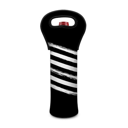 Black And White American Flag Print Single Neoprene Wine Tote