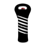 Black And White American Flag Print Single Neoprene Wine Tote