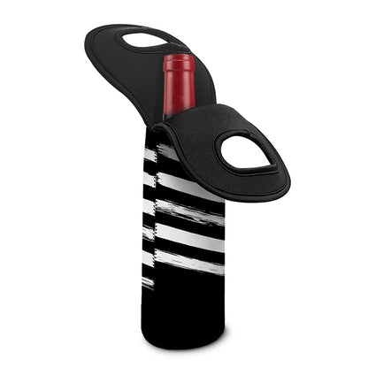 Black And White American Flag Print Single Neoprene Wine Tote