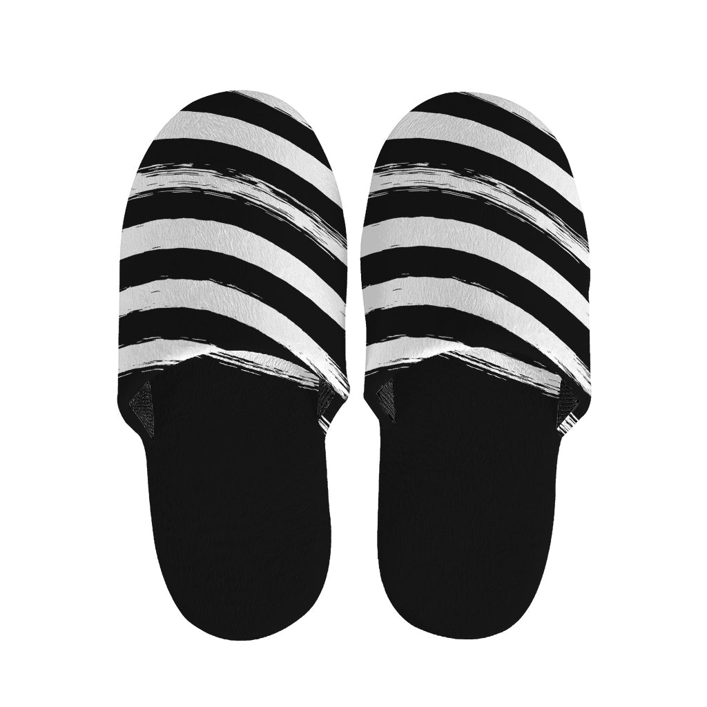 Black And White American Flag Print Slippers