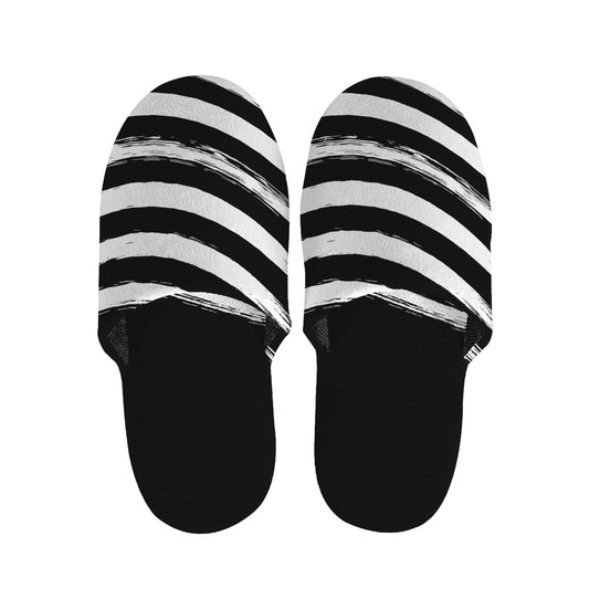 Black And White American Flag Print Slippers