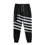 Black And White American Flag Print Sweatpants