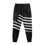 Black And White American Flag Print Sweatpants
