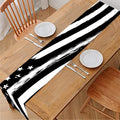Black And White American Flag Print Table Runner